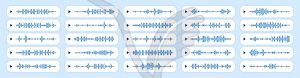 Podcast voice sound waves, music audio soundwaves - vector clip art