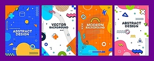 Modern abstract Memphis posters or backgrounds - vector clipart