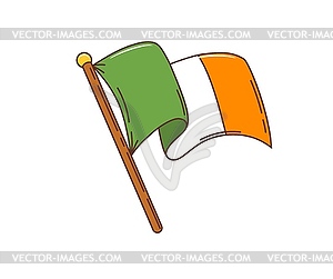 Cartoon Ireland flag, saint Patrick day banner - vector image