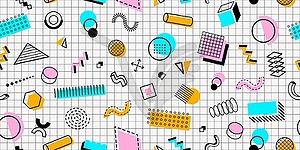 Abstract Memphis seamless pattern background - vector image