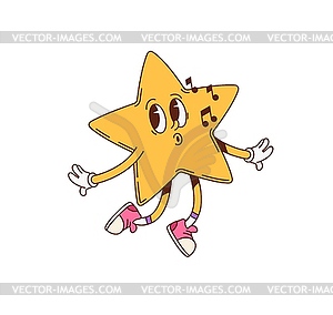 Groovy math star geometric figure character - vector clipart