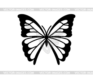 Y2k tattoo of butterfly, black and white - vector image