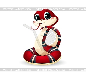 Cartoon snake character, Chinese lunar year animal - vector image