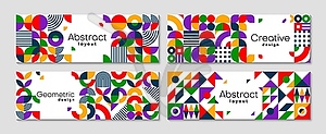 Business banners with abstract geometric pattern - vector image