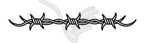 Y2k tattoo of barbed wire, black and white symbol - vector clipart