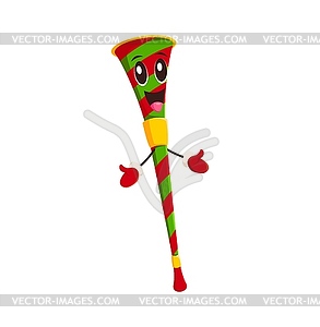 Cartoon vuvuzela musical instrument character - vector clipart