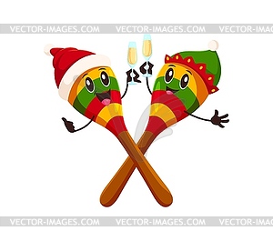 Cartoon pair of maracas music instrument character - vector clipart / vector image