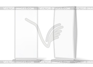 Realistic curved billboard stand display mockup - vector clip art