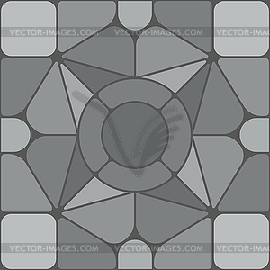 Sidewalk tile stone, grey pavement pattern - royalty-free vector clipart