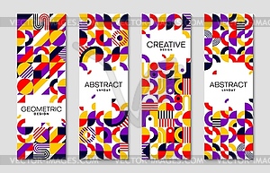 Business vertical banners with geometric pattern - vector clip art