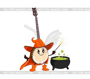 Banjo music instrument mage or sorcerer character - vector clip art