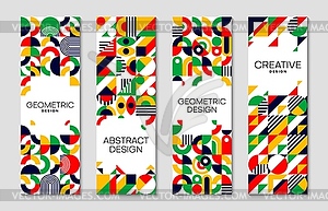 Business vertical banners with geometric pattern - vector clip art