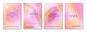 Pink color y2k gradient background boho posters - vector clipart