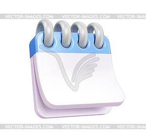 3D render event planner calendar reminder icon - vector clipart