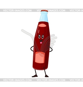 Cartoon groovy soda drink bottle cute character - vector clipart