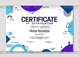 Graduation certificate of appreciation template - vector clipart