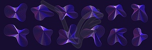 3d sound line wave shapes, music graphic pattern - vector image