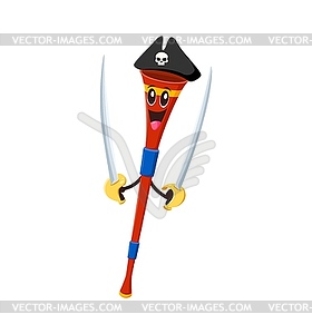 Cartoon groovy musical instrument pirate corsair - vector clip art