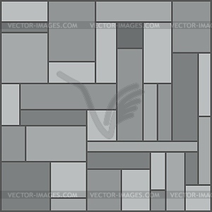 Sidewalk tile pavement, grey stone pattern - vector image