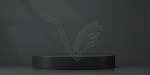Round black podium stage with pedestal platform - vector clipart