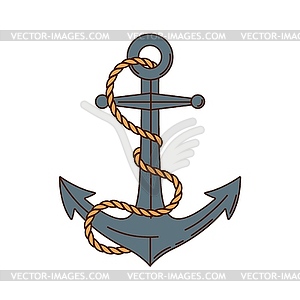 Cartoon groovy corsair and pirate ship anchor - vector EPS clipart