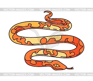 Cartoon groovy wild west western coiled snake - vector clip art