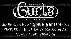 Victorian antique font, old medieval elegant type - royalty-free vector clipart