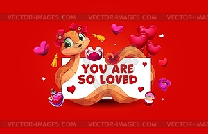 You are so loved valentines day banner with quote - vector clipart