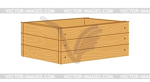 Wooden crate, farmer and gardener box for storing - vector image