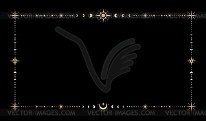 Magic celestial frame mystical empty border - vector clip art