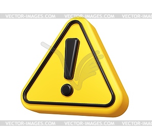 3D alert sign, caution icon, attention mark, alert - vector clip art