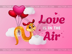 Love is in air valentine day greeting card - vector clipart
