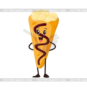 Cartoon pastry dessert, fast food funny character - vector clipart / vector image