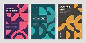Abstract posters with geometric shapes pattern - vector clipart