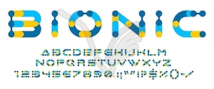 Modern geometric font, abstract typeface letters - vector clipart