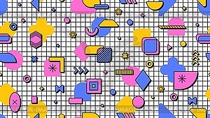 Abstract 80s 90 geometric Memphis seamless pattern - vector image