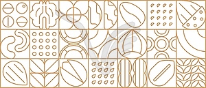 Nut and legume modern line geometric pattern - vector clipart