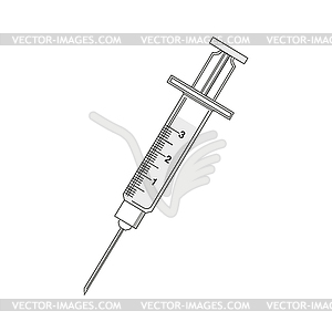 Realistic medical syringe - vector image