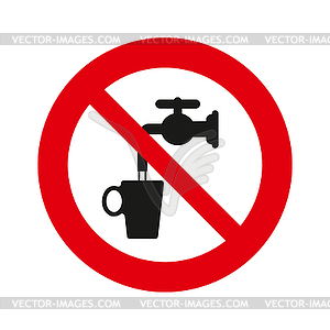 Do not drink water, sign, - vector clip art