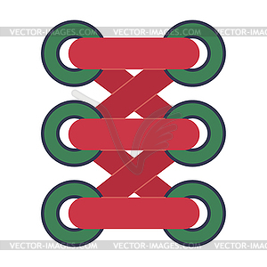 Shoelace icon. Simple flat logo of shoelace.  - vector image