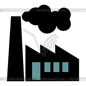 Old factory silhouette - vector clipart