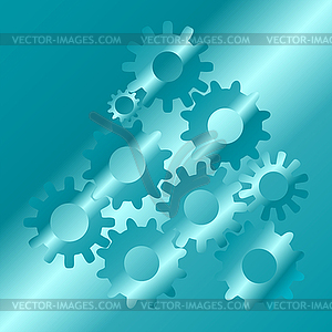 Cogs and gear wheel mechanisms. Hi-tech digital - vector clipart