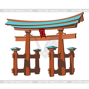 Miyajima monument of Japan - royalty-free vector clipart