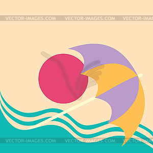 Summer vacation poster concept.. Water slide on - royalty-free vector clipart