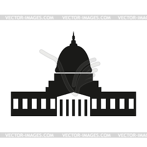 Washington capitol with tall columns black - vector clipart / vector image