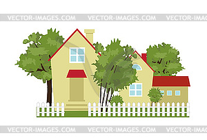 Cottage village - vector clipart