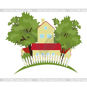 Cottage village - vector clip art