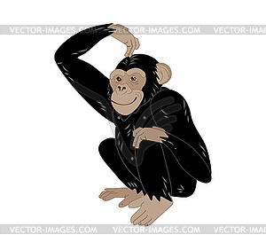 Cute monkey - vector clipart