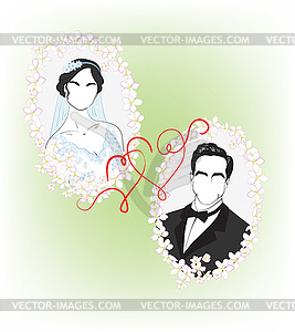 Жених и невеста - клипарт в векторе / векторное изображение