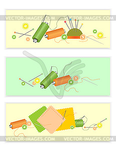 Accessories for sewing - color vector clipart